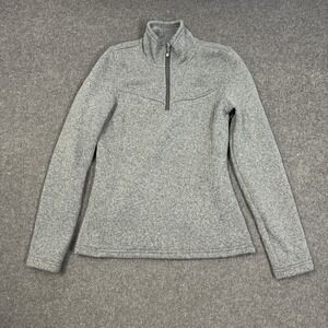 The North Face Women Gray Quarter Zip Fleece Pullover Jacket Small